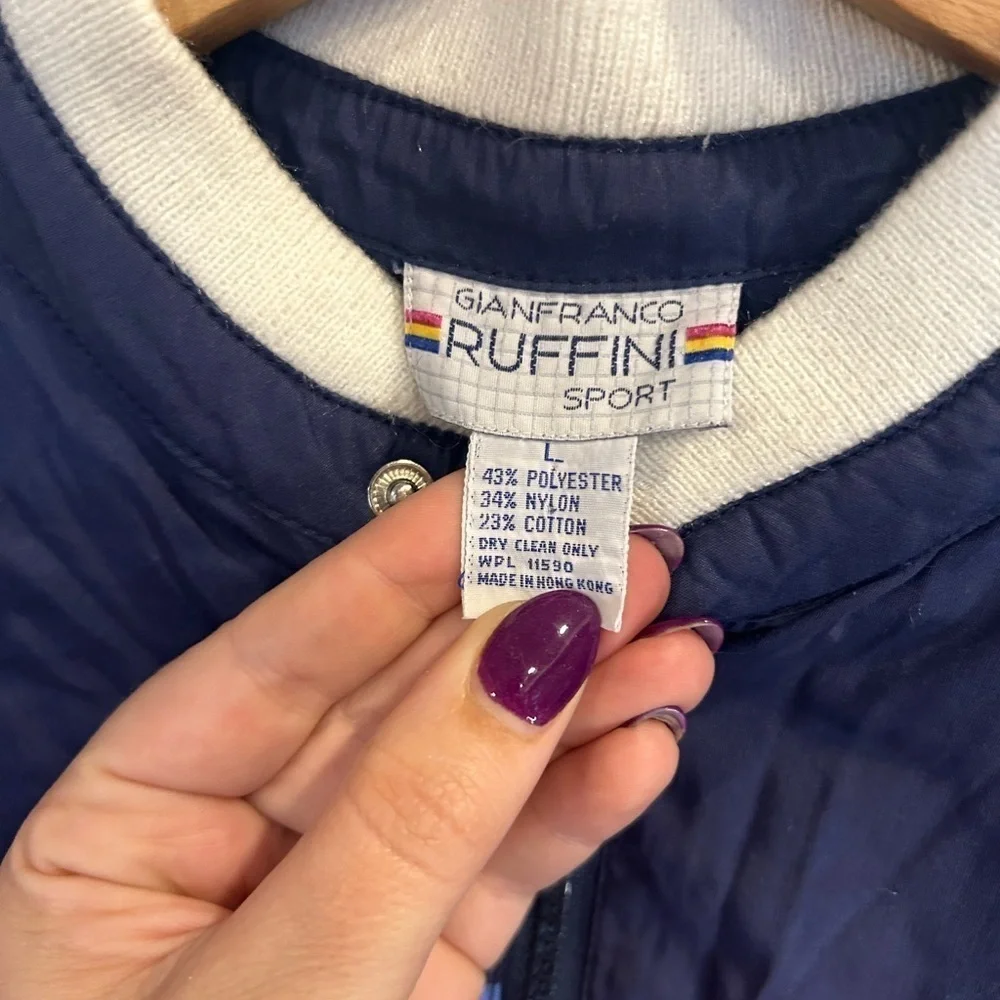 Vintage Gianfranco Ruffini Sport Active Wear Track Jacket 80s Windbreaker